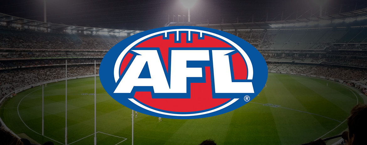 Afl League image that displays the AFL logo, and parts of an AFL ground