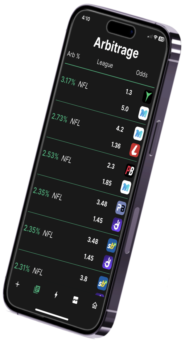 Phone with the WagerWise arbitrage software on it